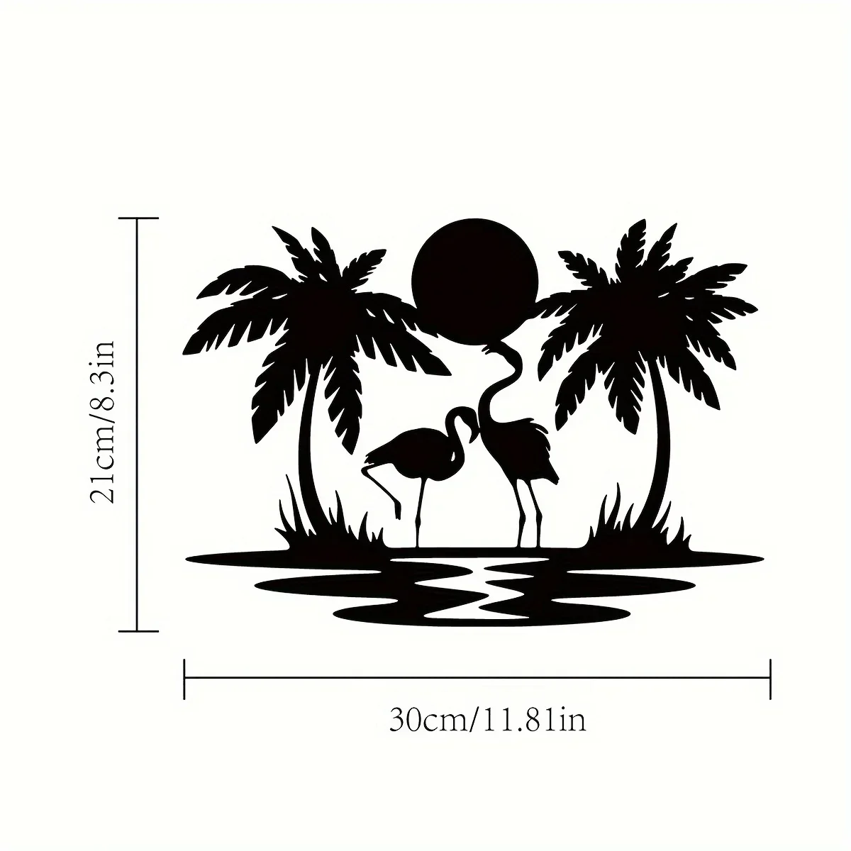 Palm Tree Flamingo Iron Wall Decor, Bedroom Living Room Art Sign