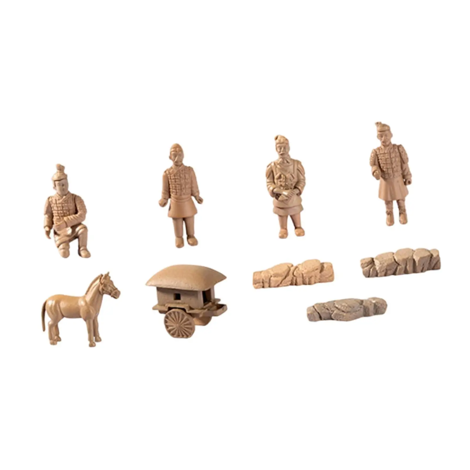 Garden Decor Figurines Mini Terra Cotta Statue Set Handcrafted Sculpture for Desk Shelf Table Decoration Collectible Gift