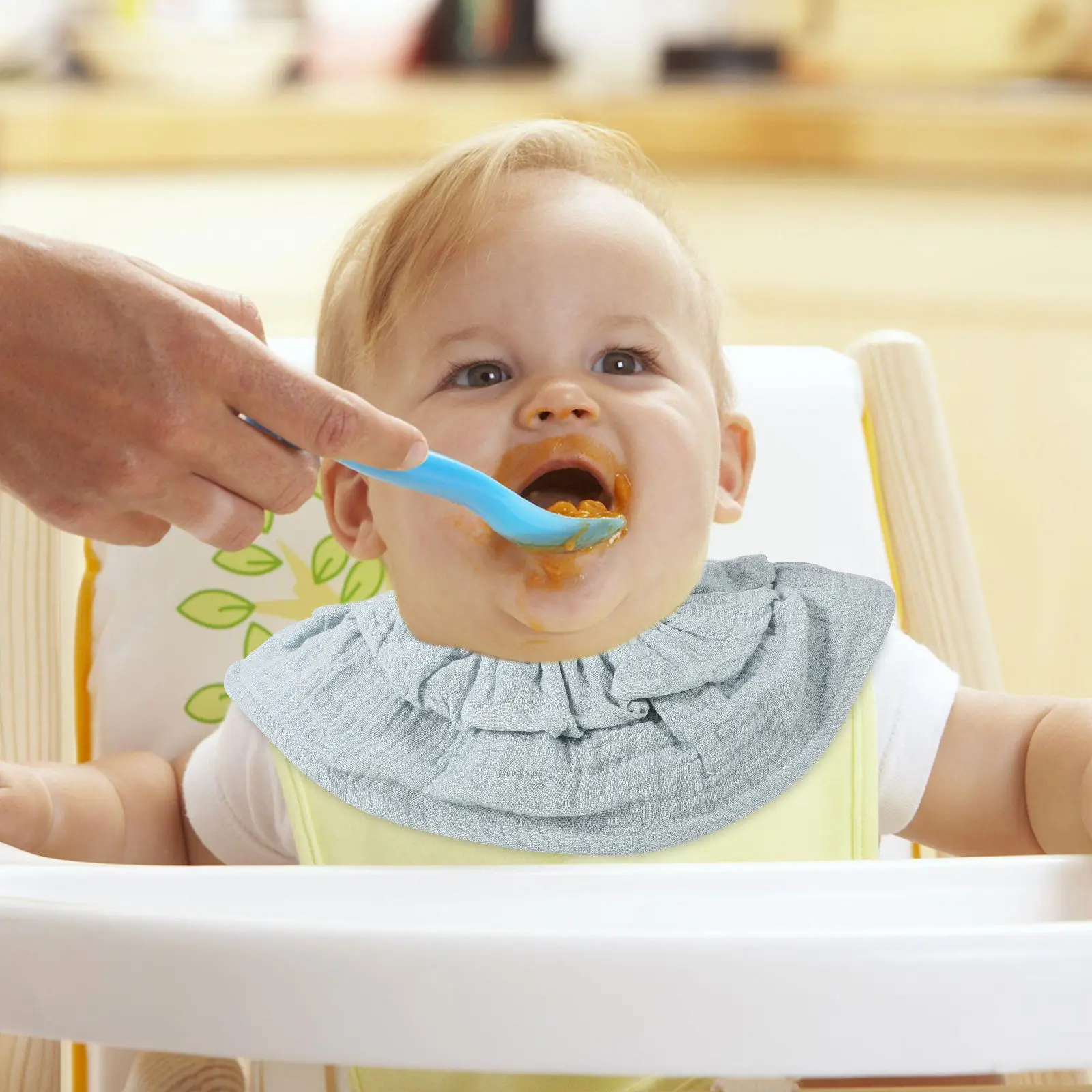 

2Pcs Cotton Baby Bibs Drooling Absorbent Feeding Teething Toddler Infant Reusable Washable Bibs for Girls Boys