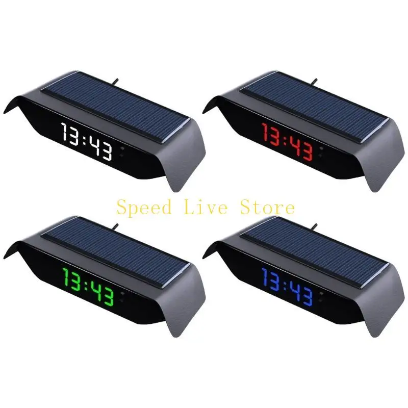 547C Solar Powered Clock for Vehicles Noctilucence Time Display for Daily Commutes