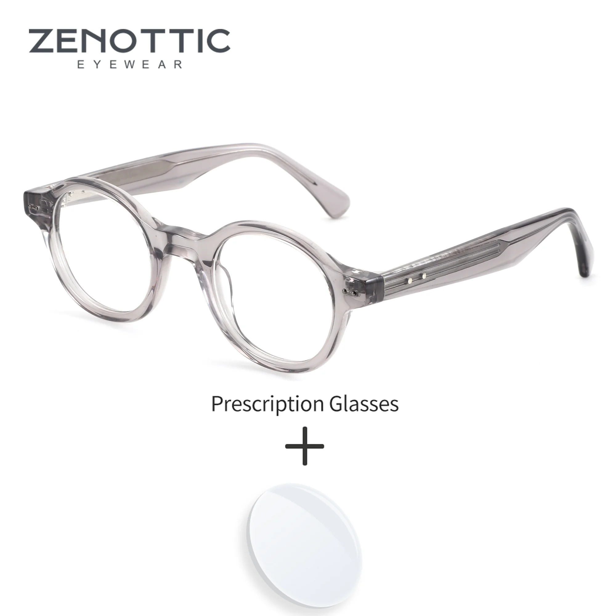 

ZENOTTIC S размер ацетатные очки для близорукости по рецепту для мужчин модные круглые фотохромные оптические очки прогрессивные очки