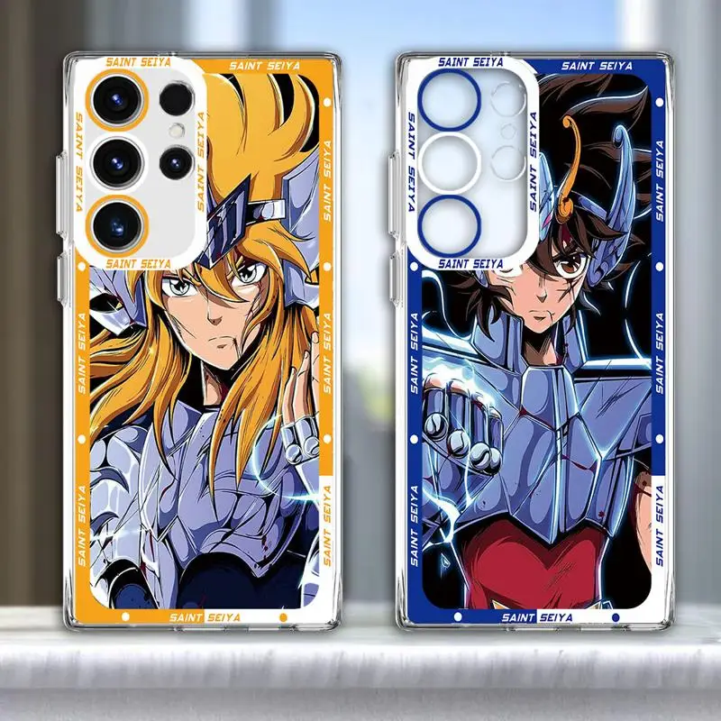 phone case for Samsung Galaxy S23 S24 Plus S20 Note10 S21 S22 Ultra FE Shockproof TPU Cover fundas Saint Seiya Hyoga Shiryu