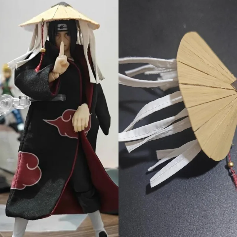 

Shf 1/12 Scale Male Wood Color Bamboo Hat Straw Hat Xiaopao Robe Soldier Clothes Model for 15cm Body Doll Action Figures