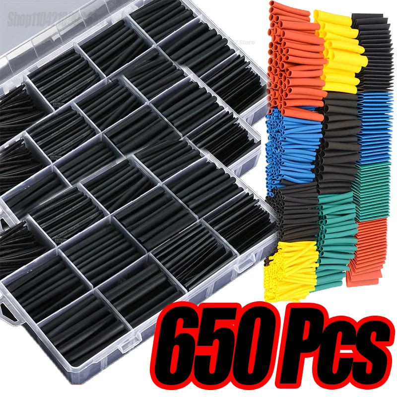 Schrumpfender Schrumpfschlauch 2:1 Polyolefin-Schlauchhülse Wrap Wire Set Mehrfarbiger Kabelschutz Thermobeständiger Schlauch