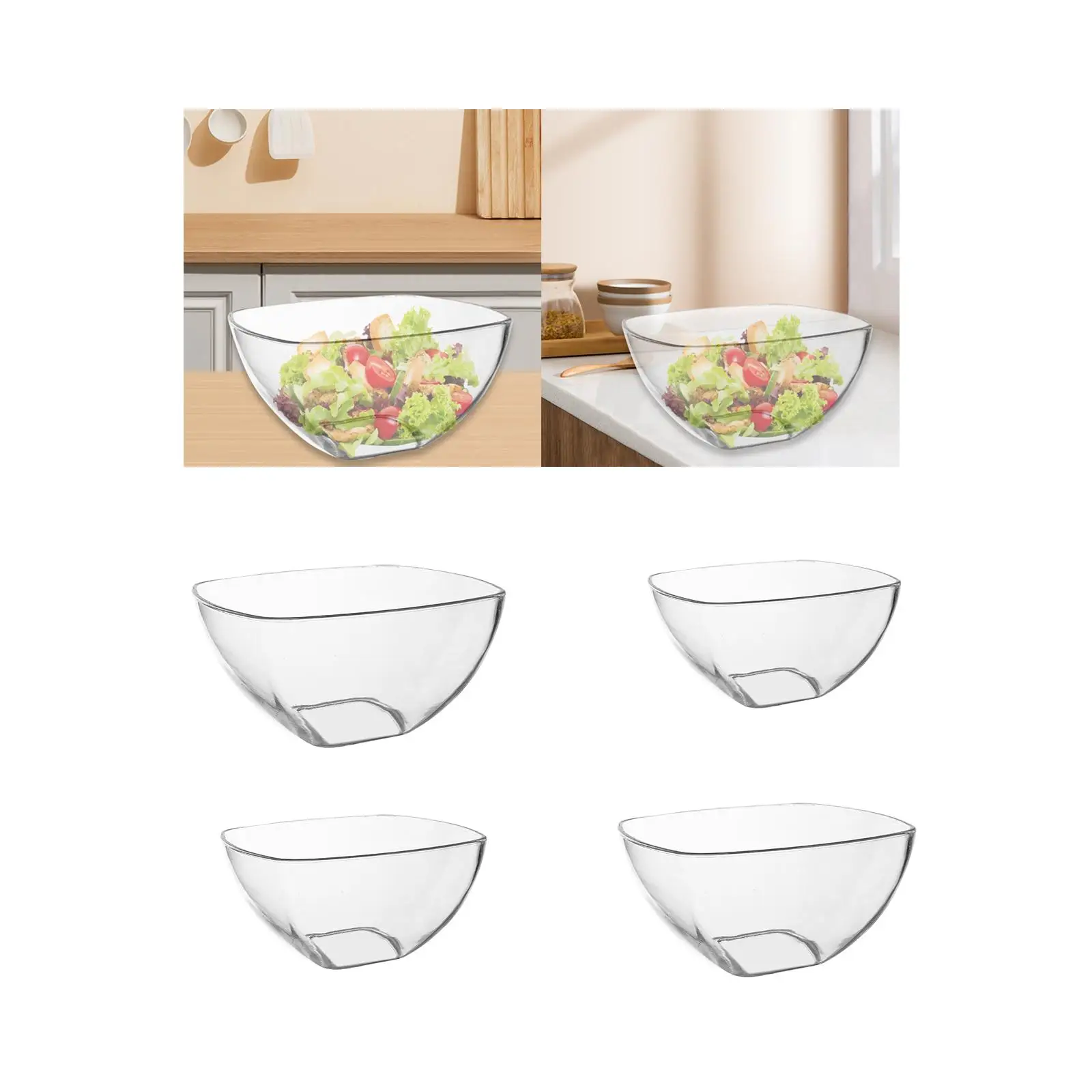 Salad Bowl Transparent Acrylic Dessert Bowl Buffet Container Dishware Bowl for