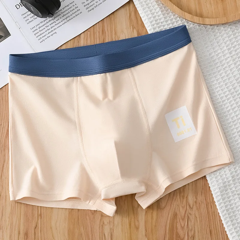 1pcs Men Boxershort Student Sport Underwear Breathable Cool Large Size Teenager Panties Male Seamless Printing Flat Corner Short