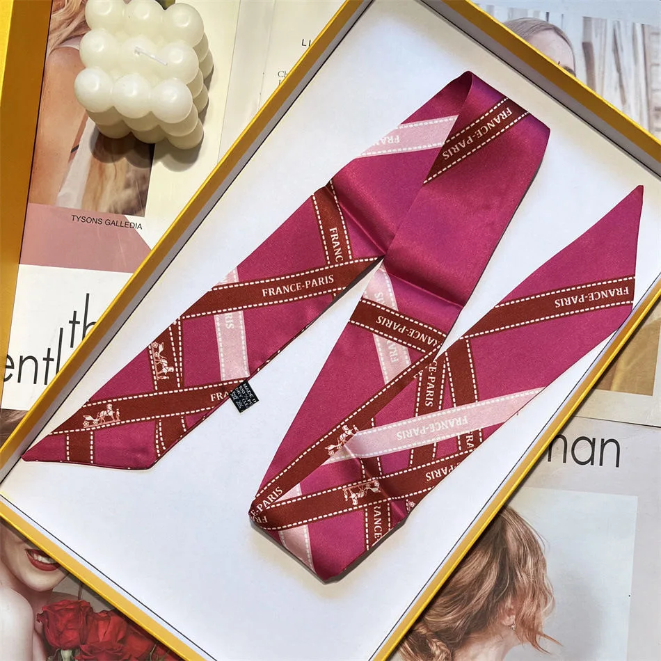 1PC Korean Autumn Hot Sale Fashion Luxurious Ladies Leisure Decoration Twill Long Strip Streamer Silk Scarf Tie Bind bag Ribbon