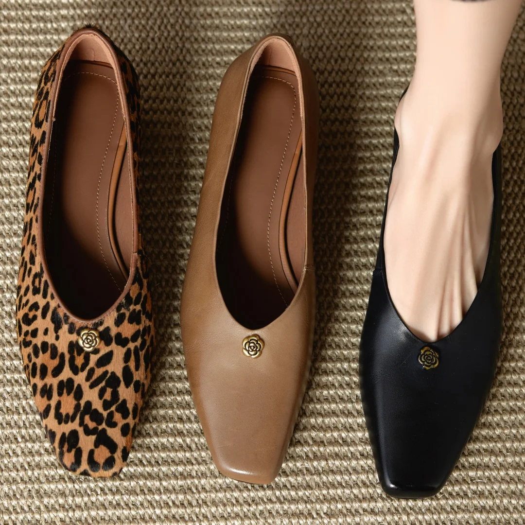

Женские туфли-лодочки без шнуровки с леопардовым принтом и квадратным носком, элегантные женские туфли на низком каблуке в стиле ПР, распродажа