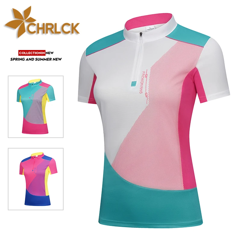 CHRLCK Women's  Quick Drying Hiking T-Shirt Breathable Running Fishing Tees Soft Elasticity Outdoor Sports Short Shirt Summer