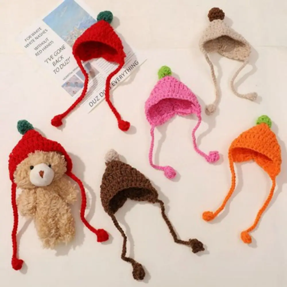 

Fashion Animal Doll Knitted Hat Casual Wear Cute Plush Doll Hats Candy Color Mini DIY Knitted Skirt Accessories