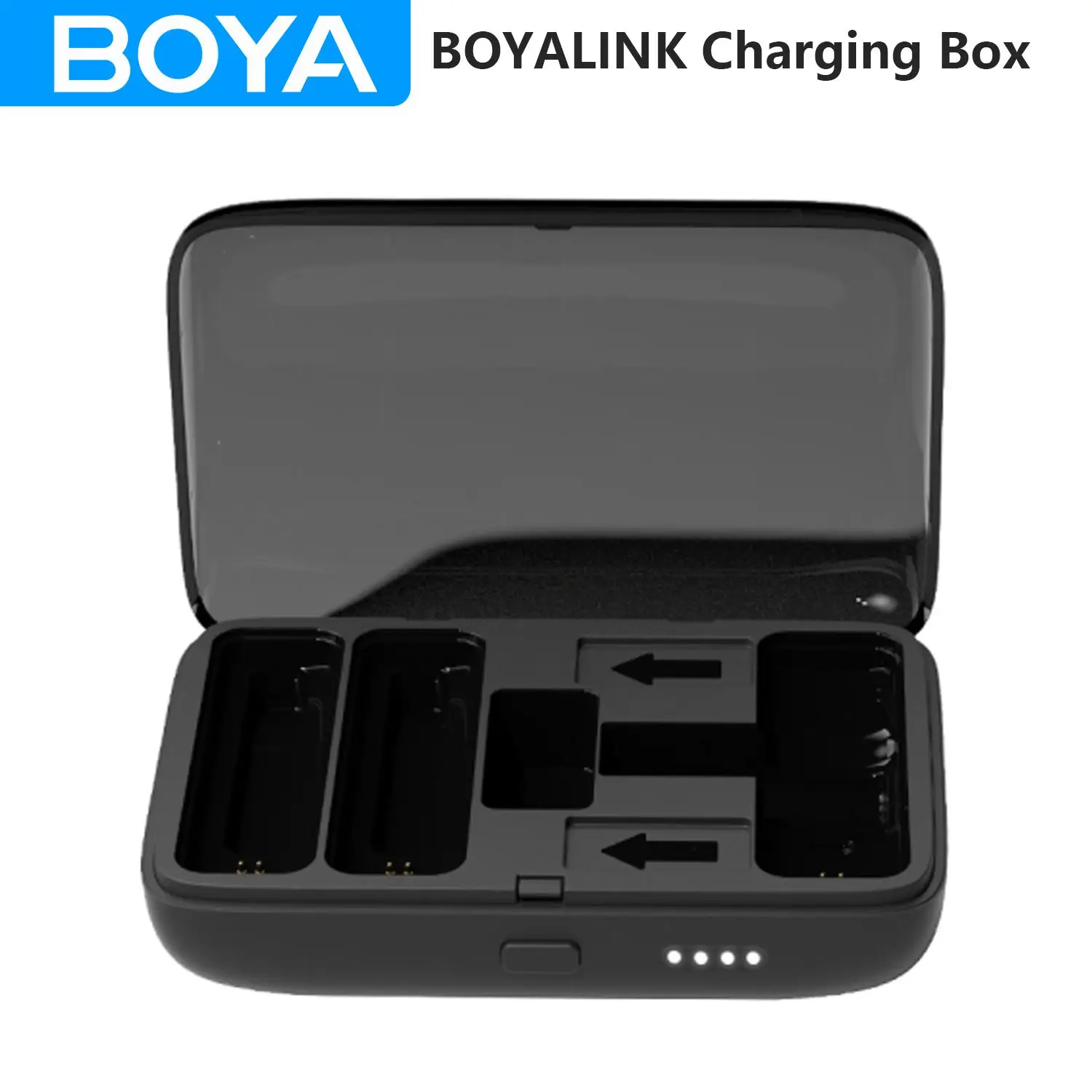 BOYA 1000mAh Wireless Charging Box Portable Secure Carry Case for two BOYALINK TX Transmitters and one BY-XM6 RX Receiver