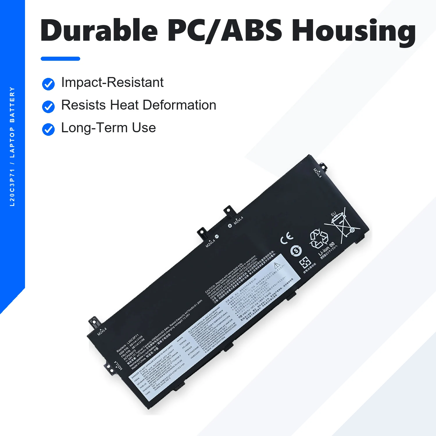 L20C3P71 11.58V 52.9Wh Laptop Battery For Lenovo ThinkPad X13 Yoga Gen2 L20M3P71 SB11A13105