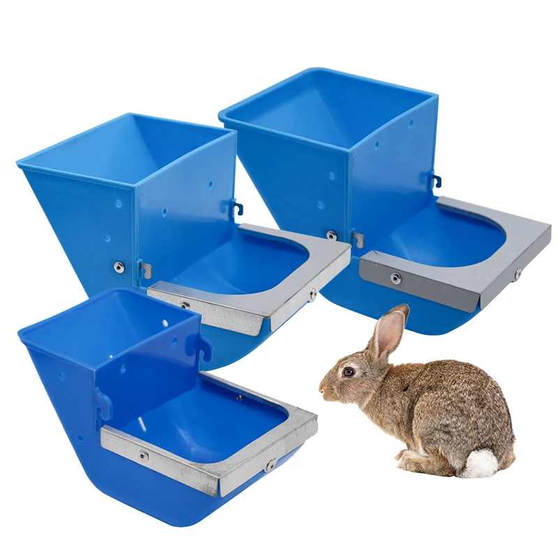 1PC Rabbit Feed Box Hopper Rabbit Cage Small/Middle/Large Rabbit Anti Pickling Feed Trough Rabbit Feeders Box Livestock Supplies
