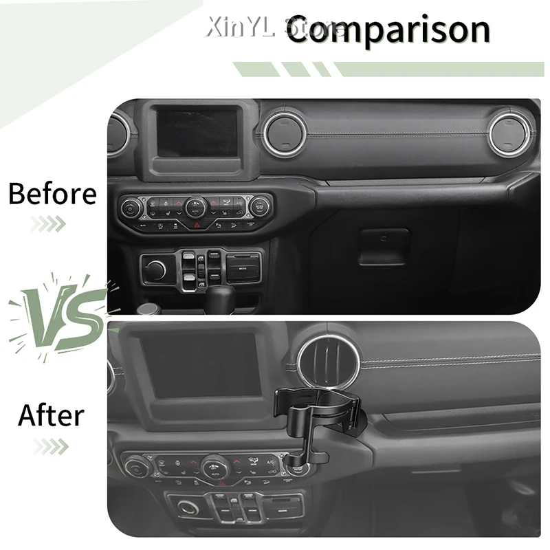 Car Multi-Function Cup Holder Phone Mount Storage Organizer for Jeep Wrangler JL for Gladiator JT 2018 Up 2024 Up Accessories