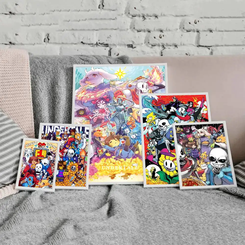Klassisches Spiel U-Undertale Vintage-Poster, klebrige Whitepaper-Drucke, Poster, Kunstwerk, Poster, Wandaufkleber