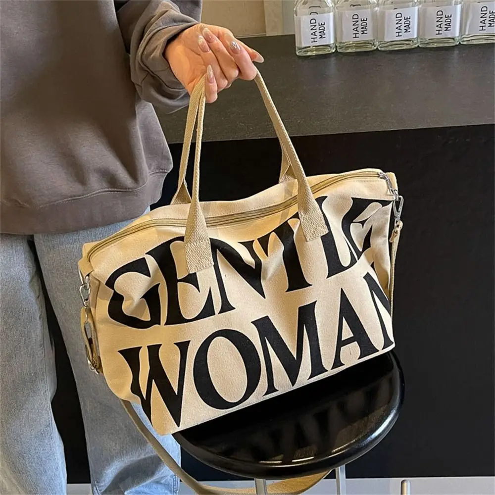 Handheld Crossbody Bags Personality Ultra-large Capacity Letter Painted Tote Bag Canvas Bags Gentlewoman