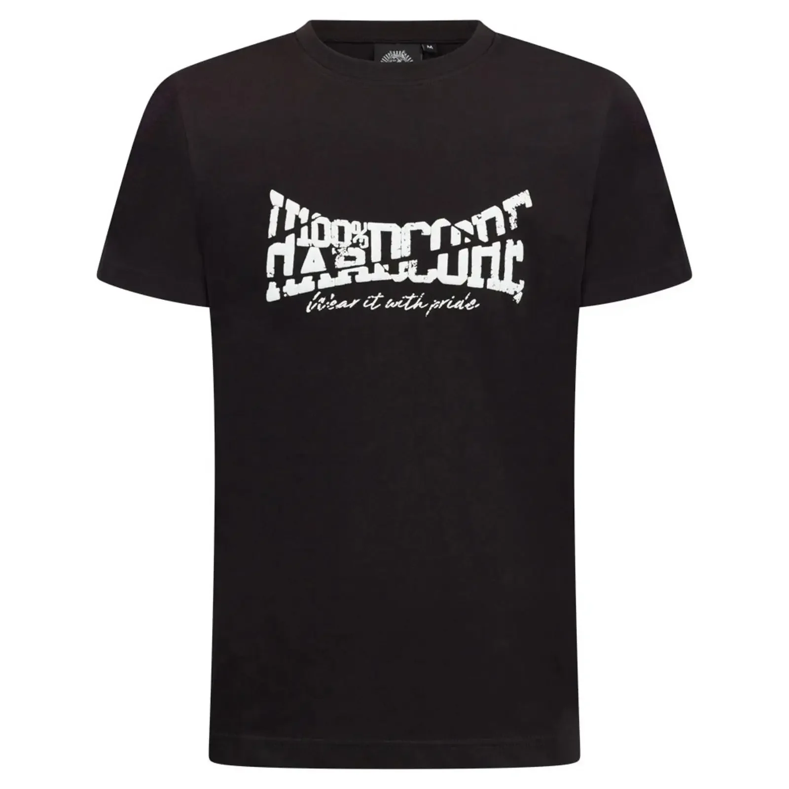 100 HARDCORE Herren T Shirt Essential Broken Black Gabber vintage Washed Casual streetwear designer clothes fashion Stretched