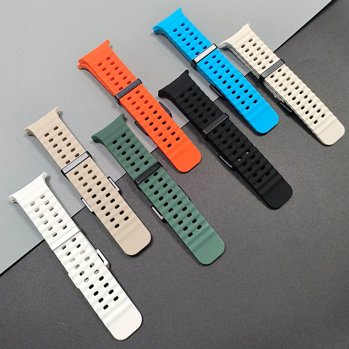 Cinturino sportivo in silicone per Samsung Watch Ultra 2025 47mm cinturino Correa braccialetto galaxy Watch 7 Ultra 47mm cinturino in gomma senza spazi vuoti