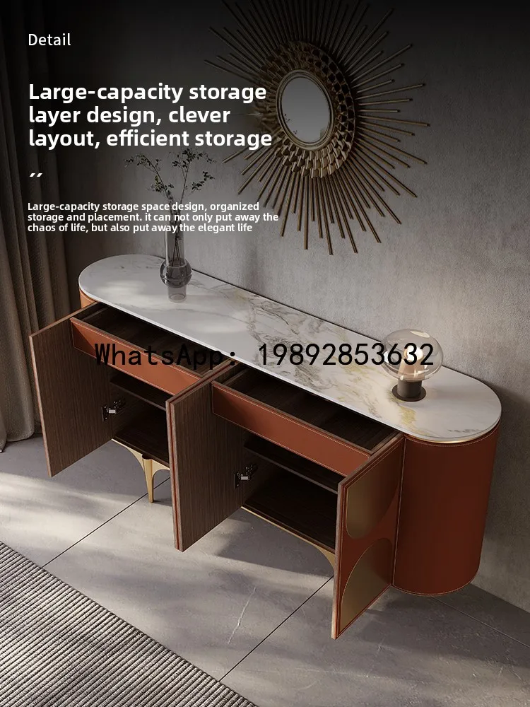 

LYY Italian Style Stone Entrance Cabinet Modern Home Foyer Cabinet Dining Room Entrance CabinetLuxury High-End Villa Bedroom