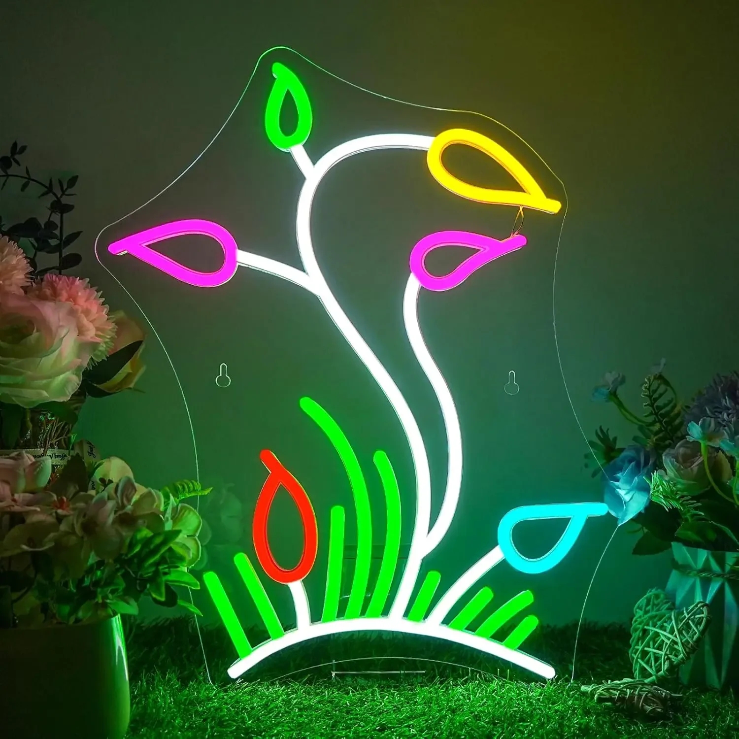 

Цветочные луги неоновая вывеска USB светодиодный неоновый свет для магазина общежития игровая комната вечерние украшения дома спальни personnalisé подарок