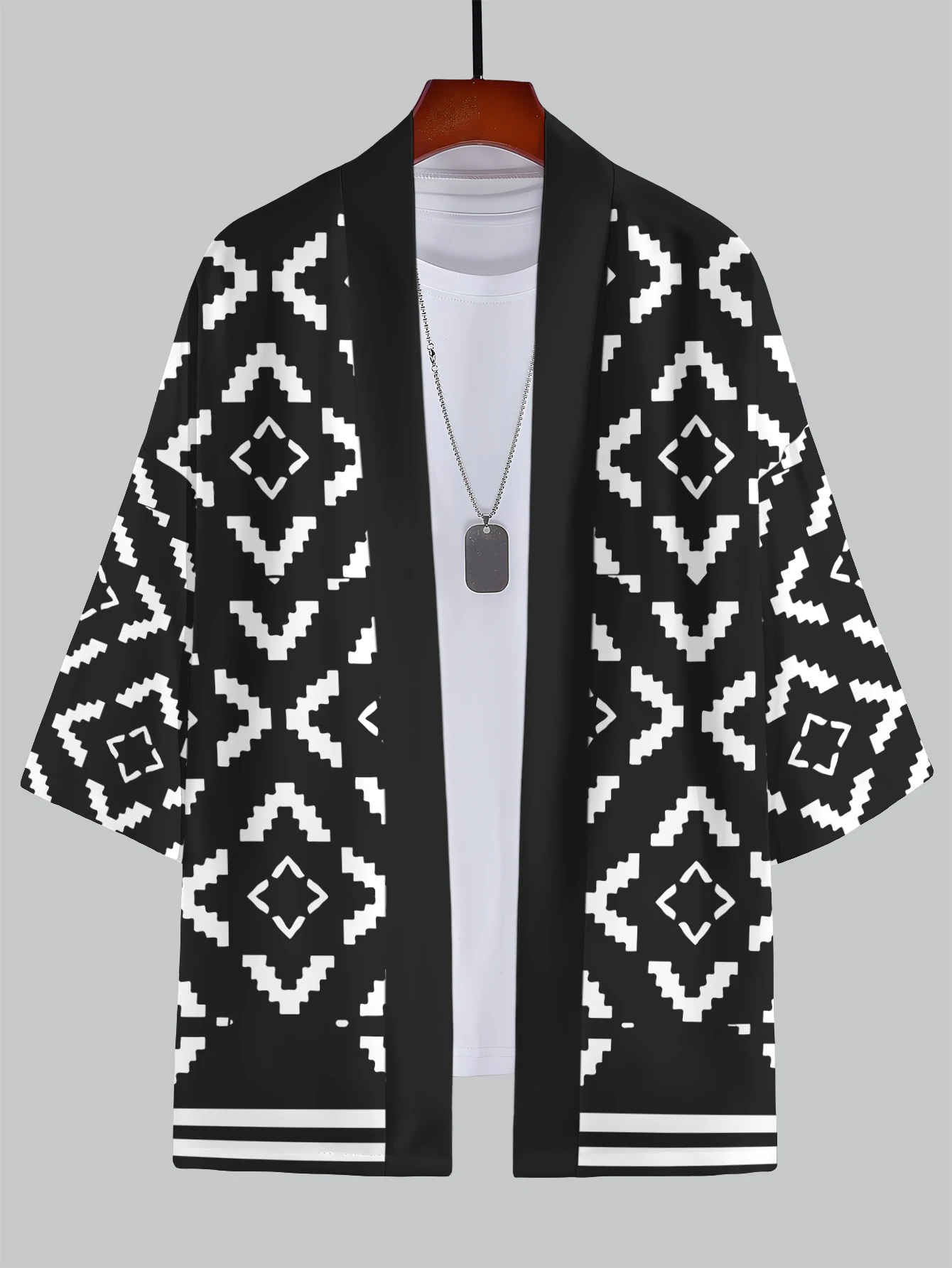 2025 New Summer Men's 3D Kimono Bundle - Geometric & Gradient Patterns