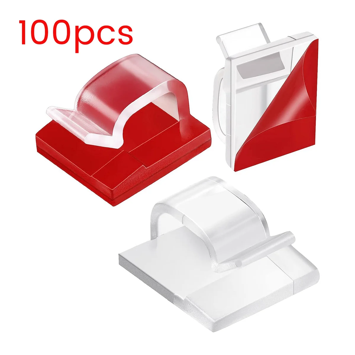 100 Clips de luz para exteriores para guirnaldas de luces, Mini ganchos para cables autoadhesivos, Clips para cables, ganchos, soporte organizador de cables transparente