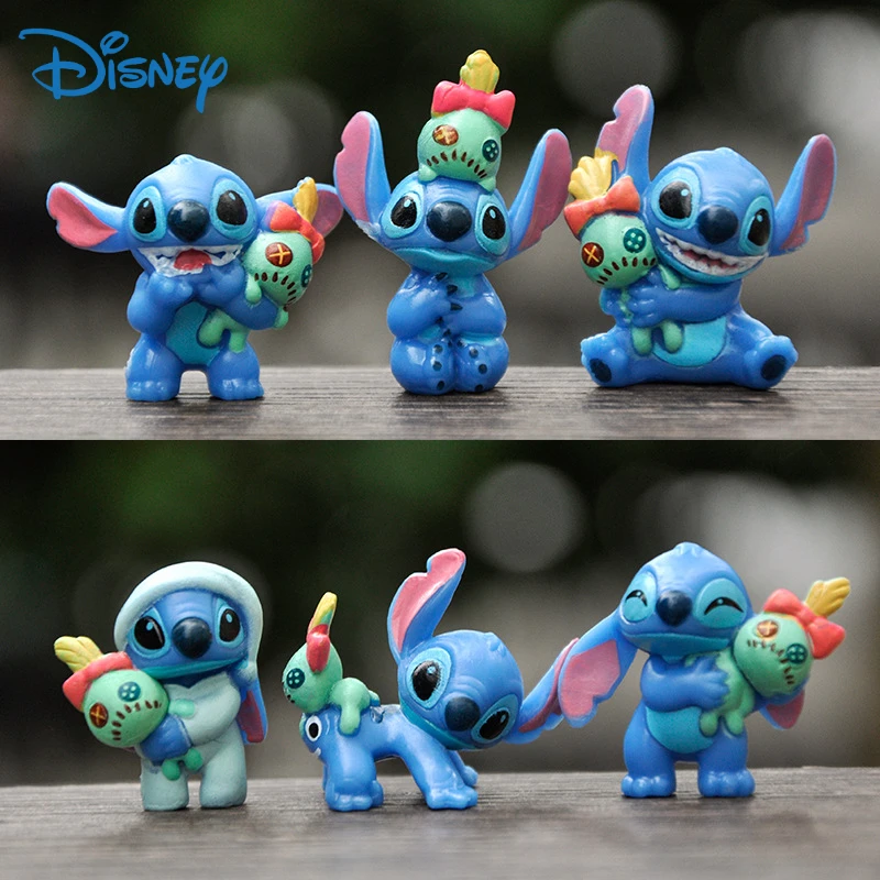 6pcs Disney Stitch Figure Toy Set Mini Anime Stitch Action Dolls Home Party Supply Cake Decoration Toys for Children Kids Gift