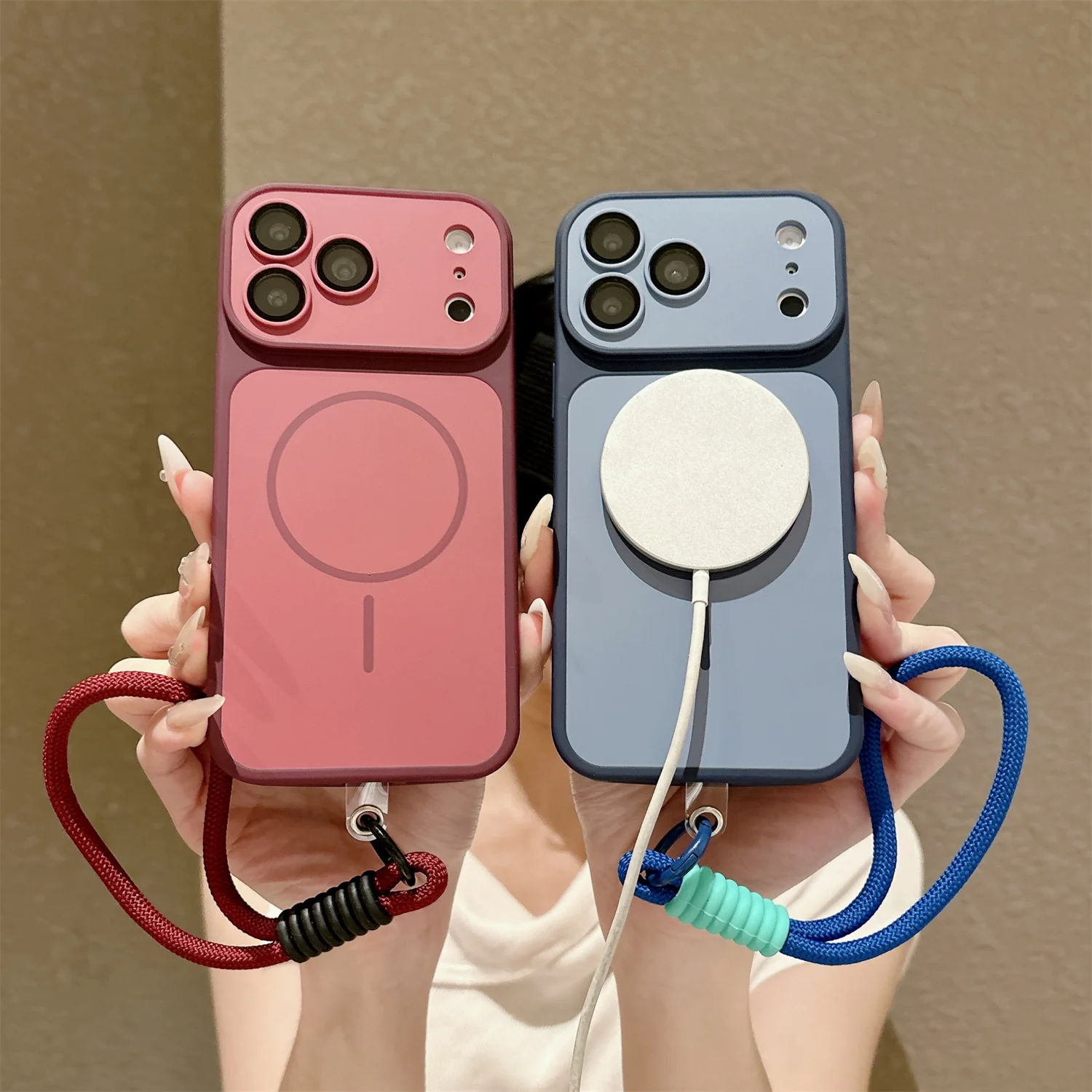 NEU Mit Lanyard Magnetisches Kabelloses Ladeband Handyhülle Für iPhone 18 17 Pro Max 16 15 14 12 13 11 Pro Hülle Magsafe Cover – Detail 1