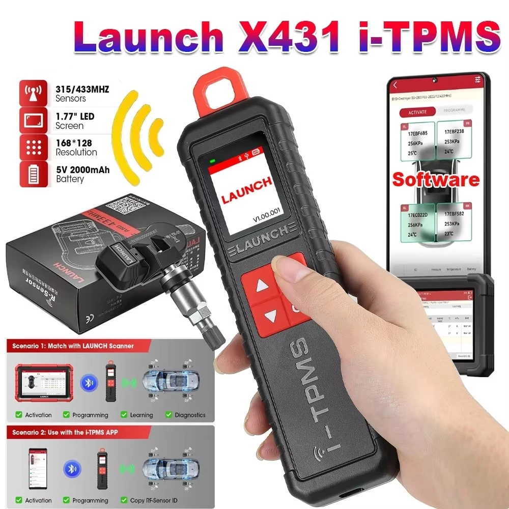 Launch X431 I-TPMS TPMS Programming Tool Tire Pressure Scanner Activation Diagnostic Relearn Clone Tool 315/433 Mhz for All Cars