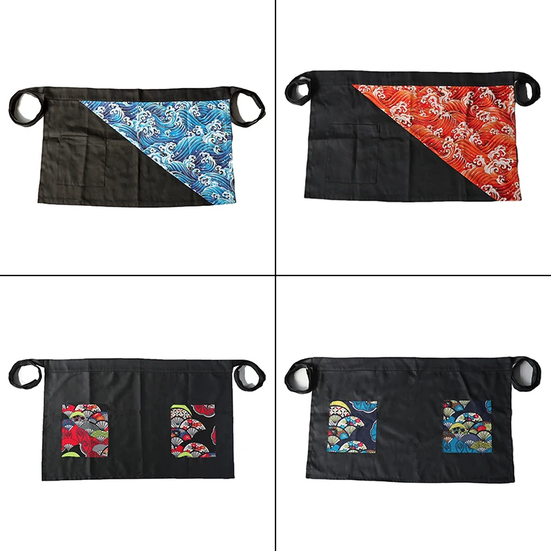 Japanese Style Half Apron Food Service Restaurant Waiter Short Apron Kitchen Sushi Chef Apron Chef Uniform Japanese Kimono Apron