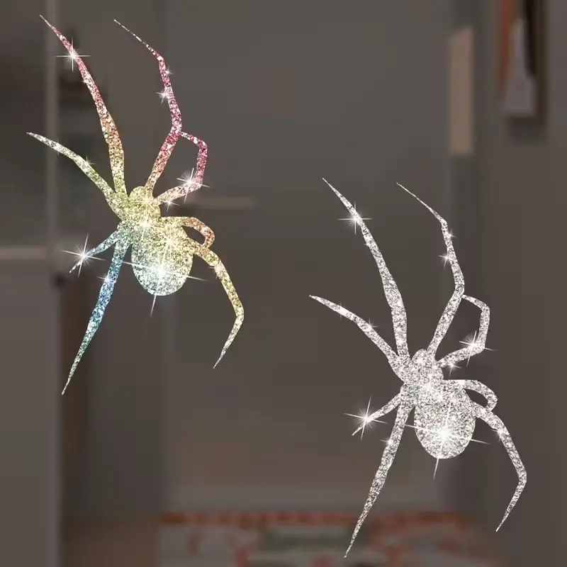 Sparkling Spider Decals for Refrigerators, Suitcases, Trash Cans, Toilets, Mirrors, Motorcycles, Helmets, Car Windows, Bodywork