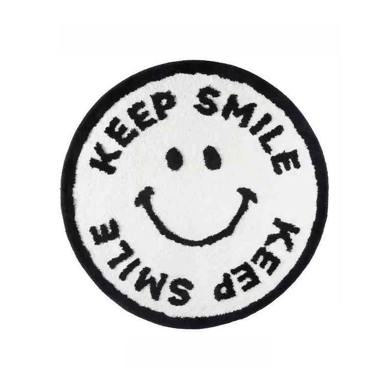 

Monochrome Letter Round Flocked Rug Thick Shaggy Floor Mat For Bedside Gaming Chair Office Dorm Cozy Gift For Teens And Kids