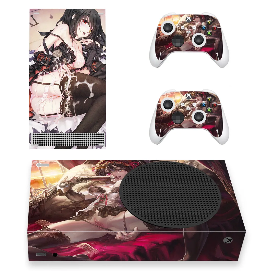 Anime Cute Girl DATE A LIVE Tokisaki Kurumi Skin Sticker Decal Cover para Xbox Series S Console y 2 controladores XSS Skins Vinyl