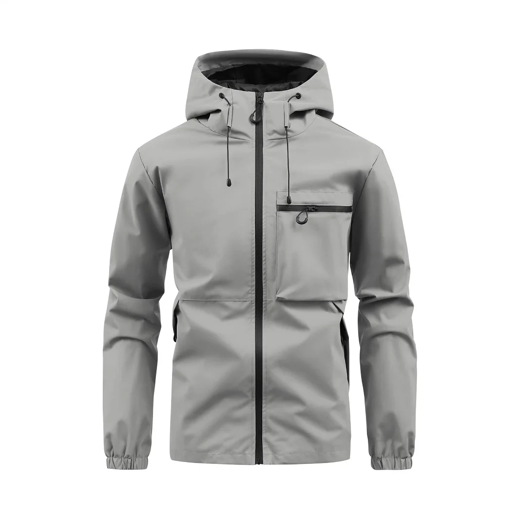 

Spring And Autumn New Men's Hooded Cross-Border Casual Waterproof Outdoor Windbreaker Workwear Jacket Versatile