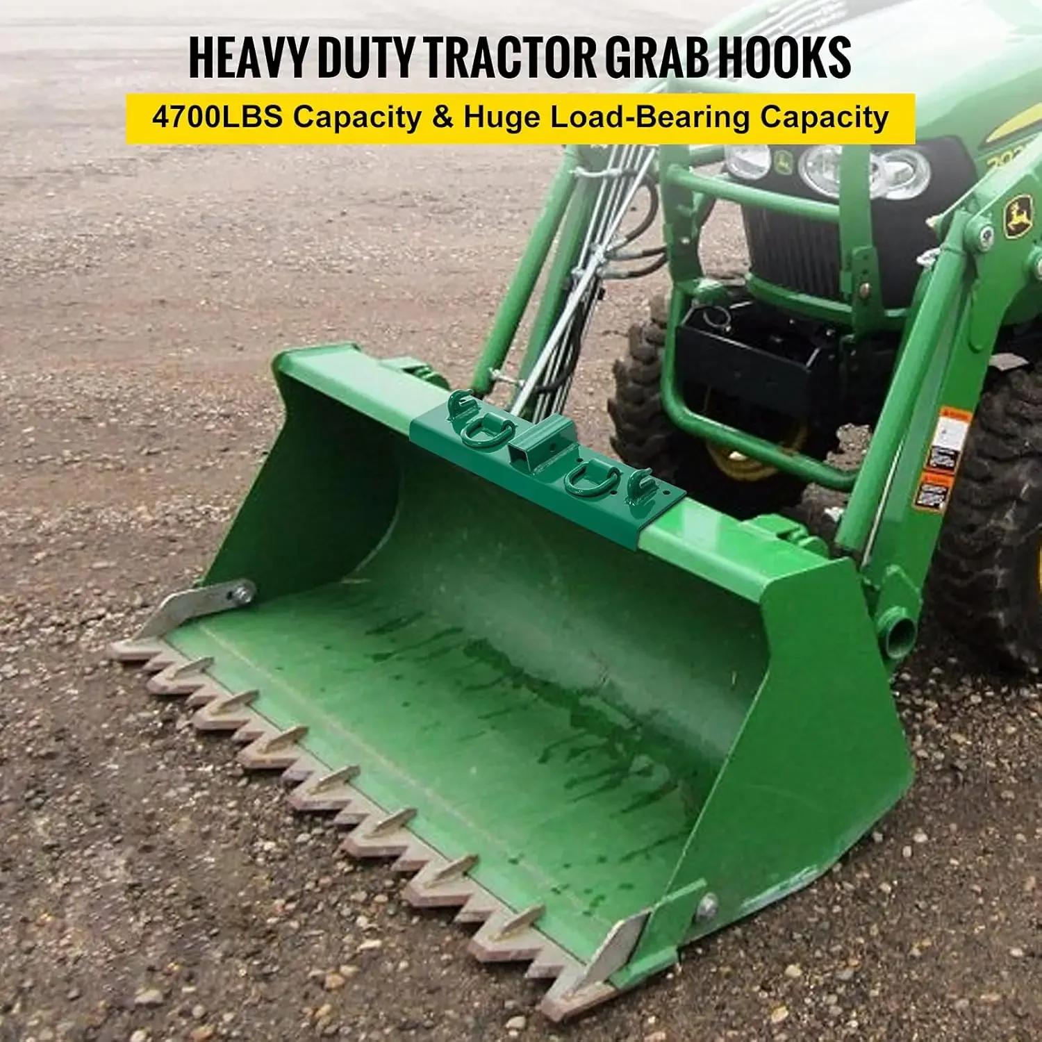 Parafuso de trator em ganchos, parafuso compacto de 1/4" em ganchos de garra, parafuso forjado máximo 4700LBS G70 em ganchos para balde de trator com 1/2"