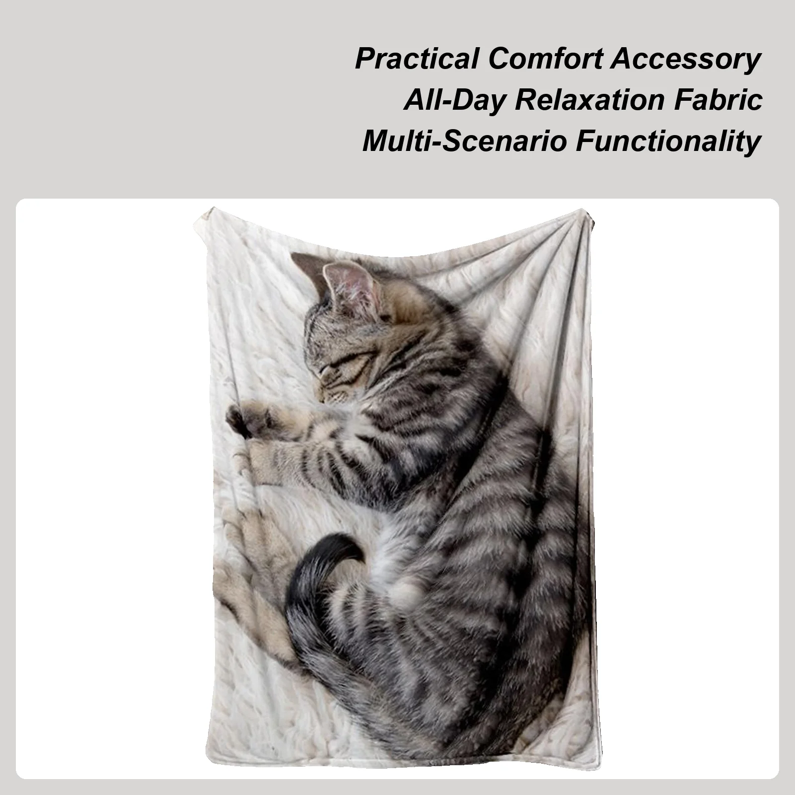 

Sofa Throw Blankets Cat Print Soft Fleece Blanket For Couch Warm Bed Accessories Room Decor For Camping Sofa Farmhouse Bedroom