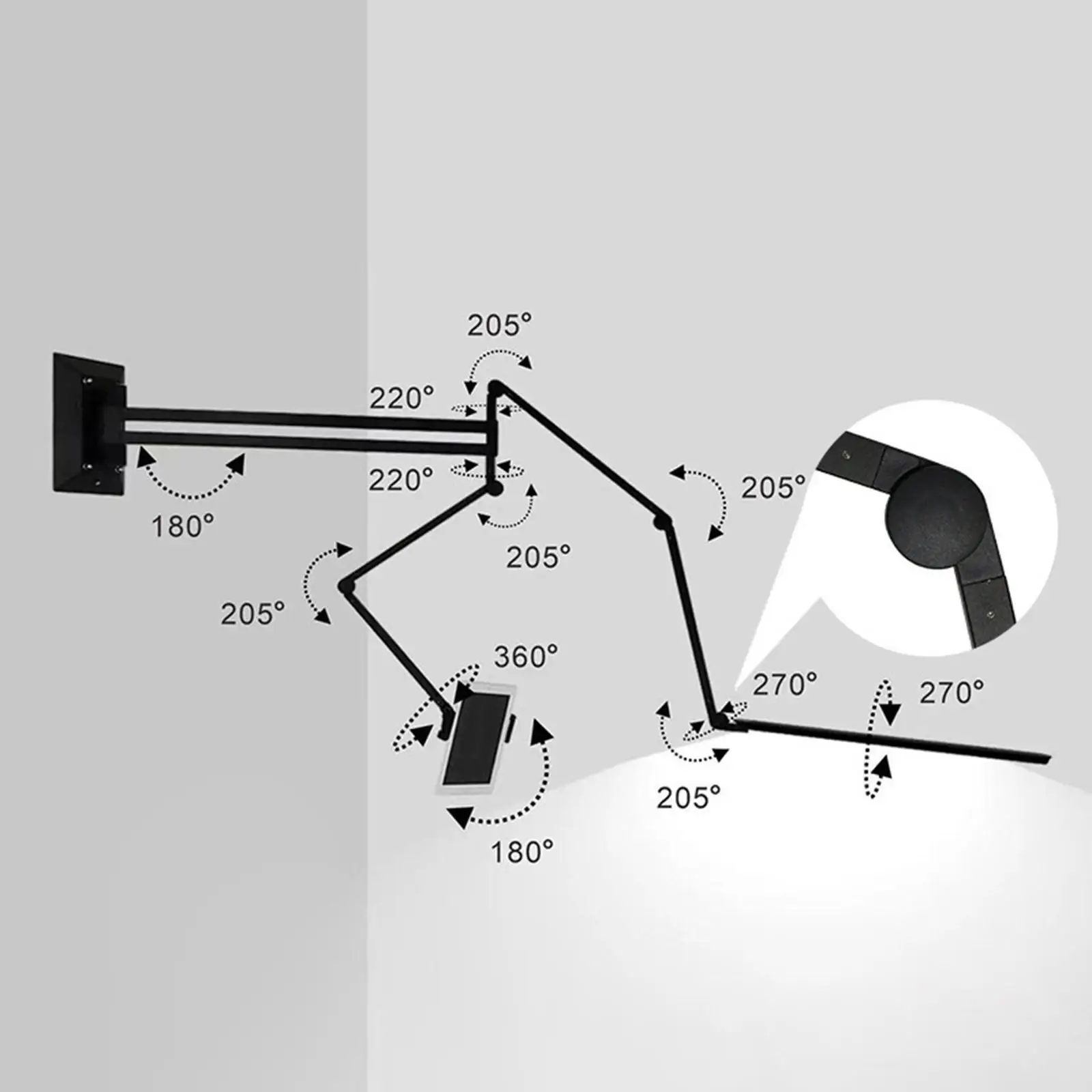 

Working Light Remote Control 24V 36W Max 5500K-6500K Color Temperature Wall Lamp Wall Mount for Photography Studio