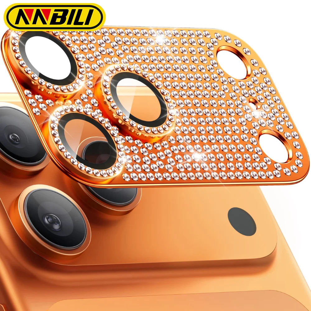 NNBILI 6Pcs Tempered Glass Full Cover Camera Lens Protector for iPhone 17 16 15 14 13 12 11 Pro Max 16e Anti Glare Anti Scratch