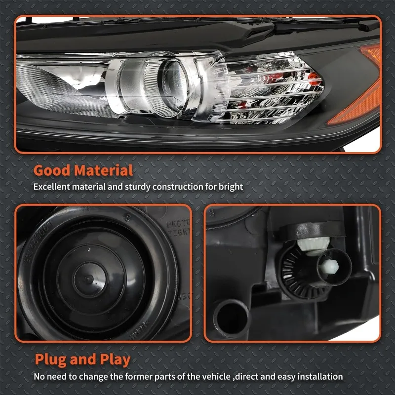 مجموعة المصابيح الأمامية لاستبدال الانصهار 2013 2014 2015 2016 4 أبواب سيدان نماذج الهالوجين أضواء أمامية المصابيح الأمامية المشروع