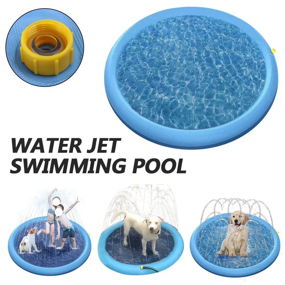 Pet Dog Toys Inflatable Water Spray Pad Mat Tub Play Cooling Mat Pet Sprinkler Pad For Dog Summer Cool Swimming Pool Outdoor