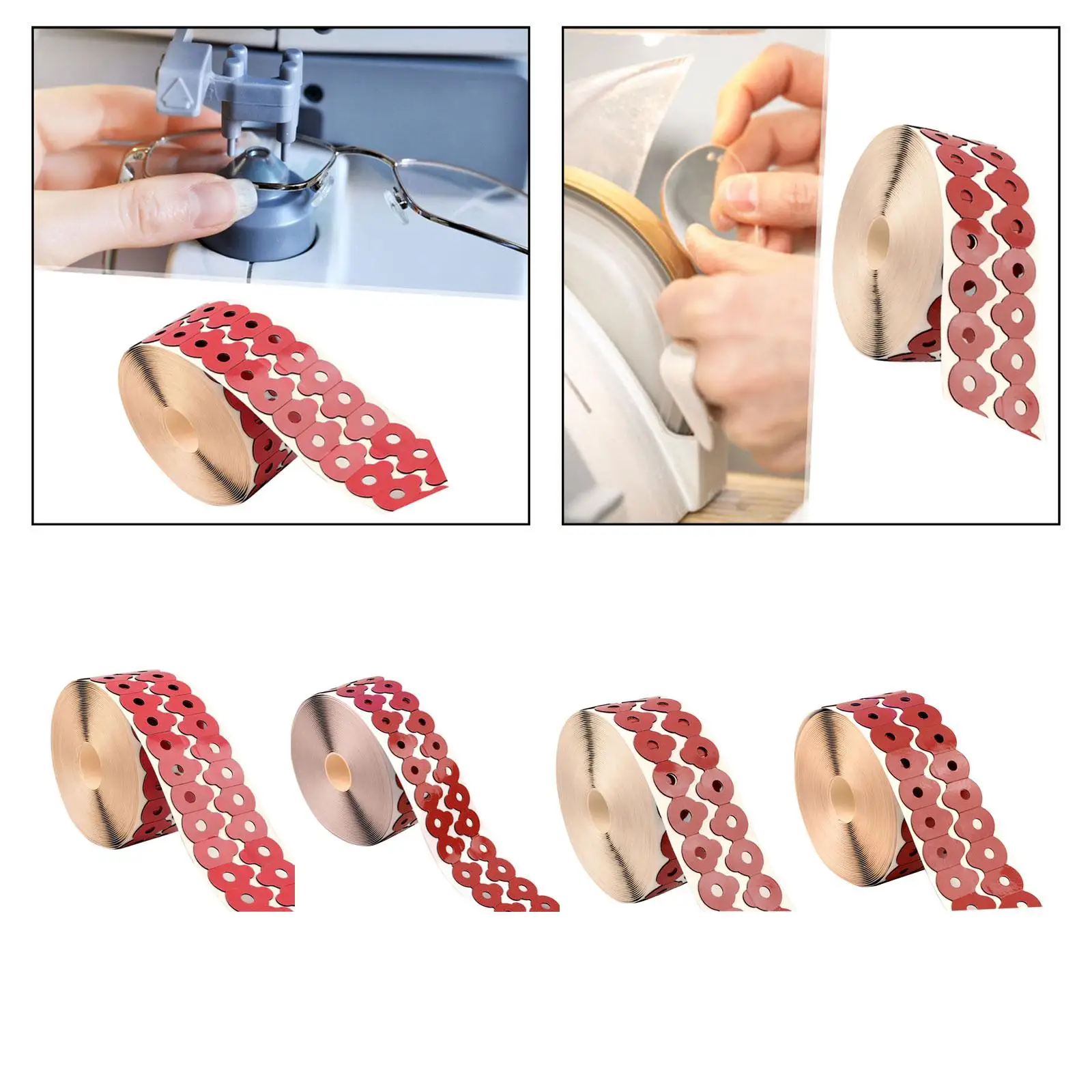 Imagem -02 - Almofadas de Bloqueio de Afiação de Lente 1000 Peças Vermelho Portátil para Processamento de Lentes Acessórios de Óculos Fita Adesiva Dupla Face