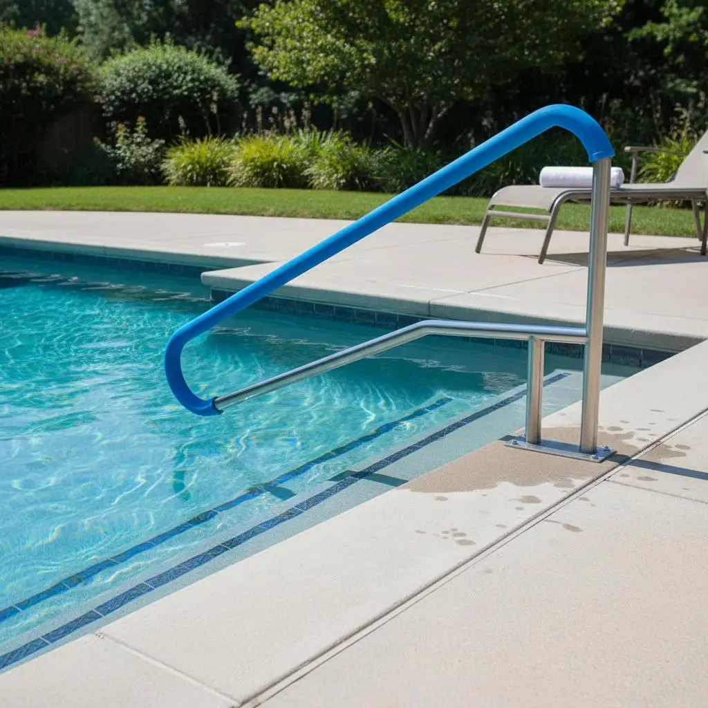 

Swimming Pool Grab Bar 55 x 32 inch For In-ground Pools Backyard Spas Water Parks, Solid Base Plate Safety Handle Grip Cover