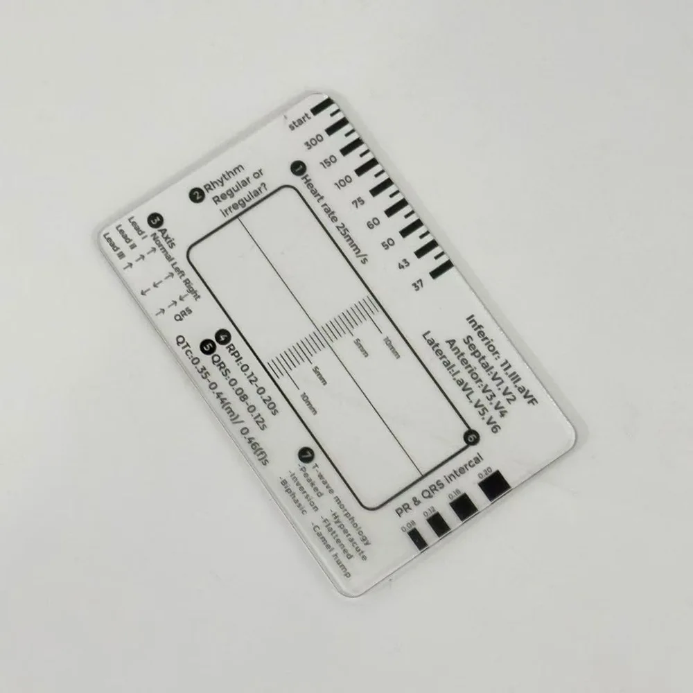 ECG 7 Step Electrocardiogram Measurement Observation Ruler