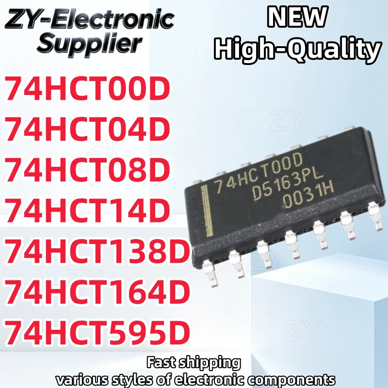 10Pcs New 74HCT00D 74HCT04D 74HCT08D 74HCT14D 74HCT138D 74HCT164D 74HCT595D SOP-16 Best Quality In Stock