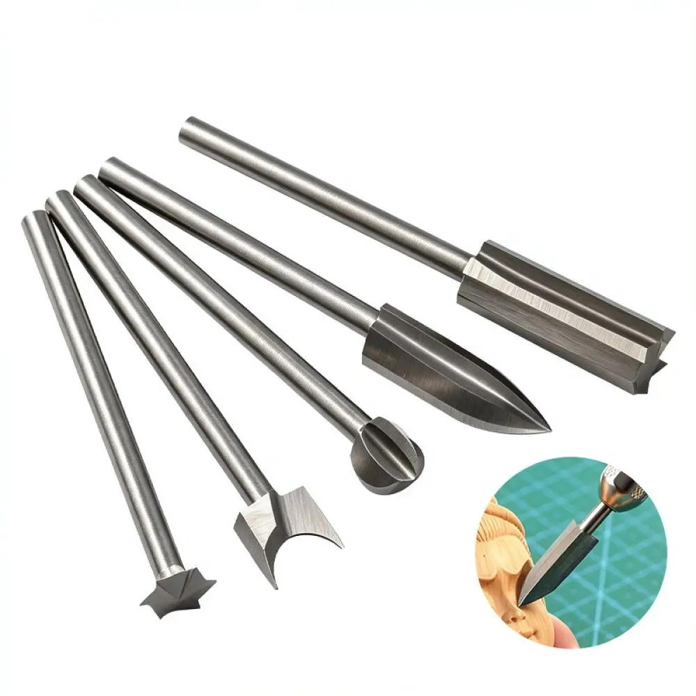 High Speed Steel Rotary Burr Set Milling Cutter For Electric Grinder Wood Carving Root Sculpture Woodworking Craft