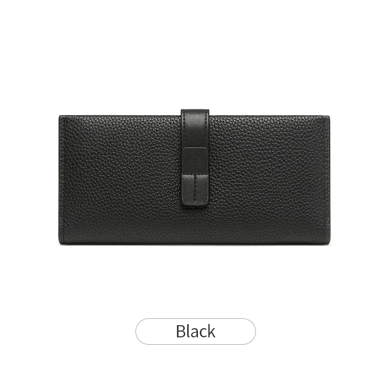Elegant Women's Wallet with Litchi Pattern and Large Capacity for Multiple Cards Solid Color Women Purse