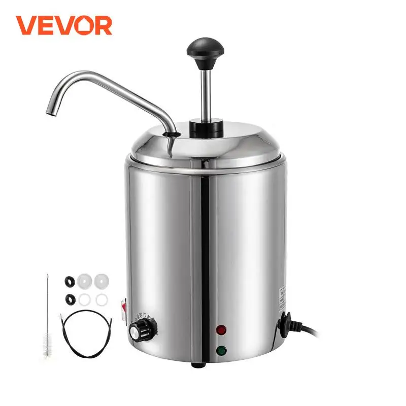 VEVOR 2.3L หม้อไฟฟ้า Cheese Dispenser อุณหภูมิปรับ Hot Fudge อาหารอุ่นปั๊มสแตนเลสเครื่องใช้ในบ้าน