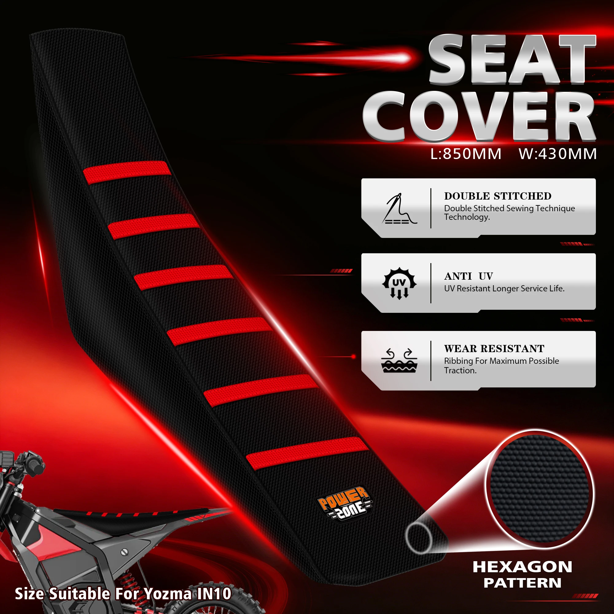 Queen X Black Red White Motorcycle Accessories Seat Cover For Yamaha KTM Honda Dirt Bike Waterproof Non-slip Seat Cushions