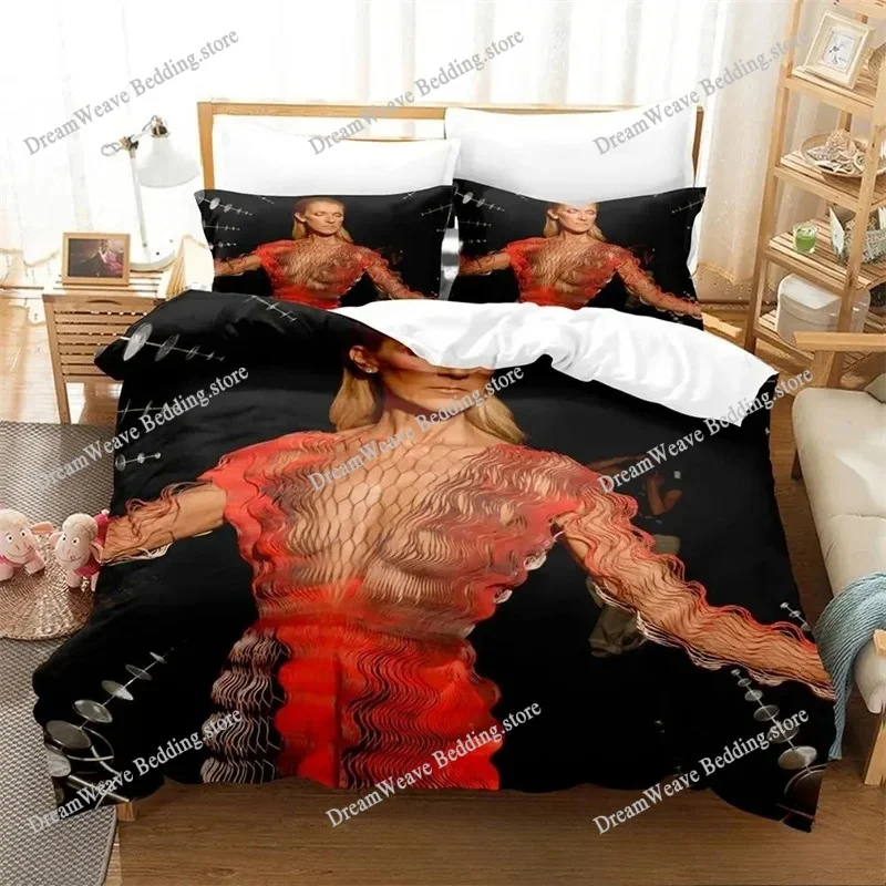 

3D Print Celine Dion Bedding Set Boys Girls Twin Queen King Size Duvet Cover Pillowcase Bed Boys Adult Home Textileextile