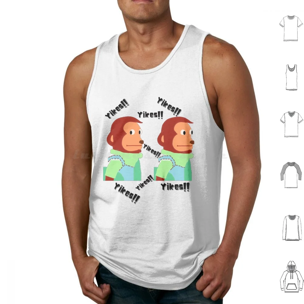 Yikes! Monkey Meme Tank Tops Print Cotton Awkward Awkward Meme Puppet Awkward Standard Awkward Large Awkward Aprons